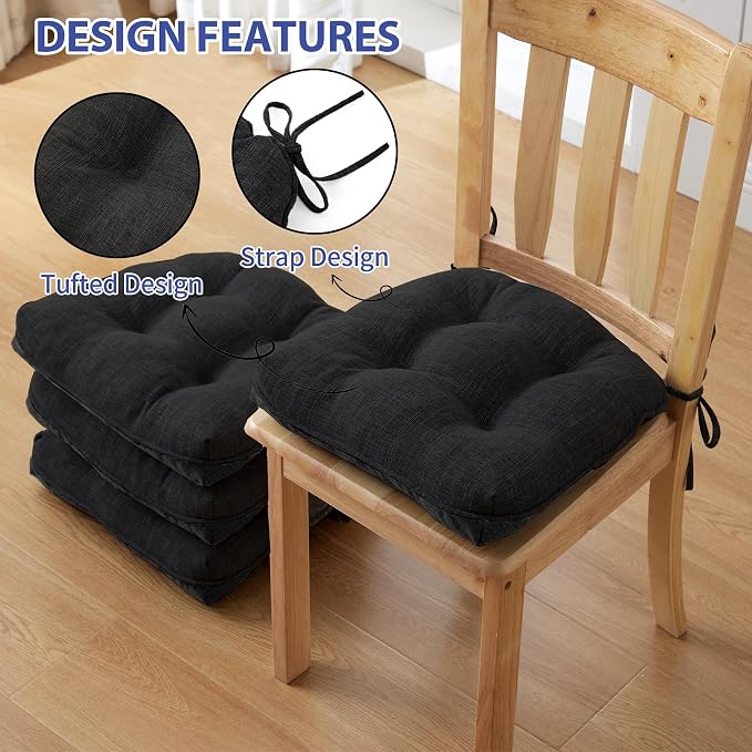 Chair Cushions for Dining Chairs Set of 2, Kitchen Chair Cushions, Chair Pads - Image 4