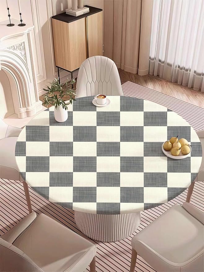 Buffalo Plaid Fitted Round Tablecloth - Image 7