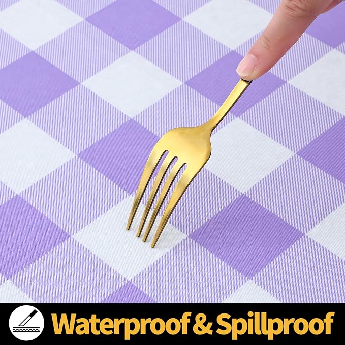 Smiry Rectangle Picnic Table Cloth, Elastic Waterproof Fitted Vinyl Tablecloths - Image 7