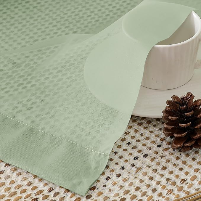 OVZME Light Green Sheer Curtains 90 Inches Long 2 Panels - Image 5