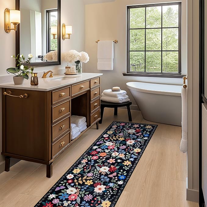 Runner Rug for Entryway: 2.6x8 Kitchen Rugs Non Slip Washable Ultra-Thin Soft - Image 5