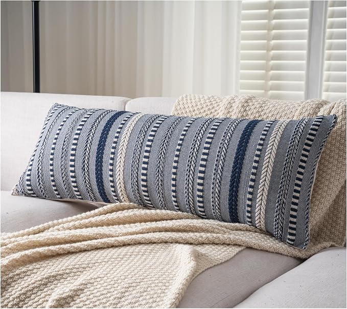Boho Lumbar Pillow Covers 14x36 Long, Farmhouse Decorative Couch Pillow Cases by Cethom