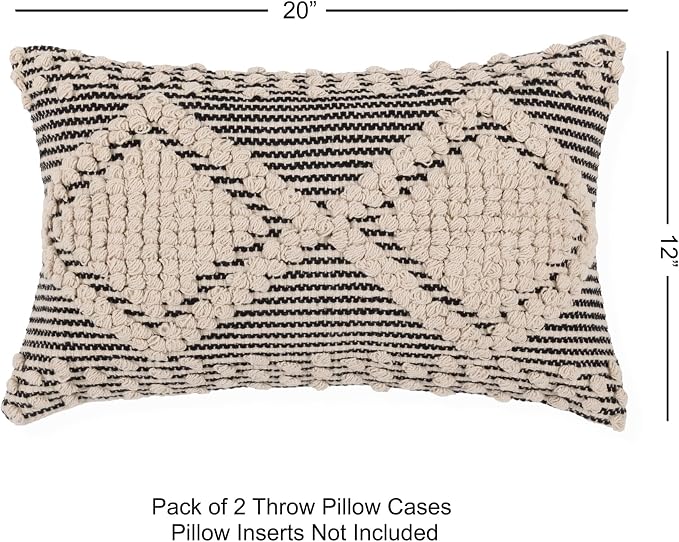 REDEARTH · Boho Textured Throw Pillow Cushion Covers- Lumbar Woven Tufted - Image 7