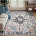 Tangsoo 3x5 Rug for Bedroom, Washable Vintage Rugs Indoor, Non Slip Accent Rug by Tangsoo
