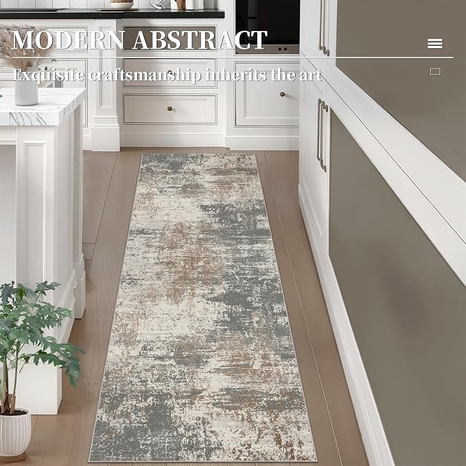 Ciicool 2x6 Washable Runner Rug, Modern Abstract Hallway Rugs Runner, Non-Slip - Image 3