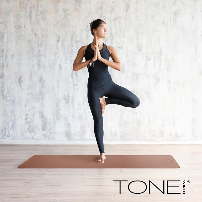 TONE Fitness Yoga Mat 1/4" Thick Non Slip Exercise & Pilates Mat - Image 6