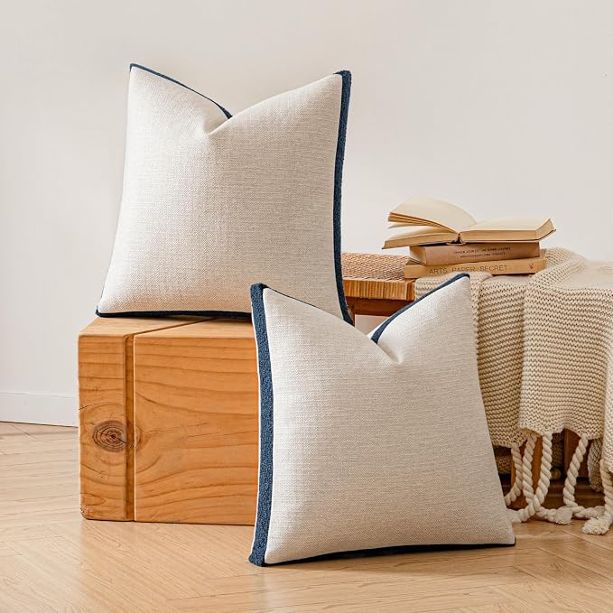 a moment Loop Yarn Linen-Like Pillow Cover Natural Soft Decorative Throw Pillow - Image 2