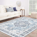 Area Rug 8×10, Large Vintage Boho Rug, Ultra-Soft Low Pile, Non Slip, Stain by DomitapisRug