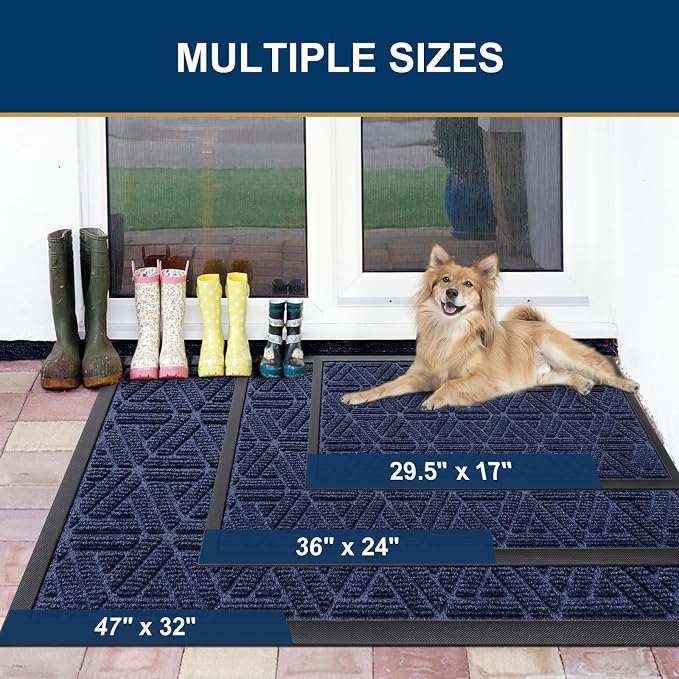 Smiry Front Door Mat Outside Entrance, Heavy Duty Sturdy Natural Rubber Doormat - Image 8