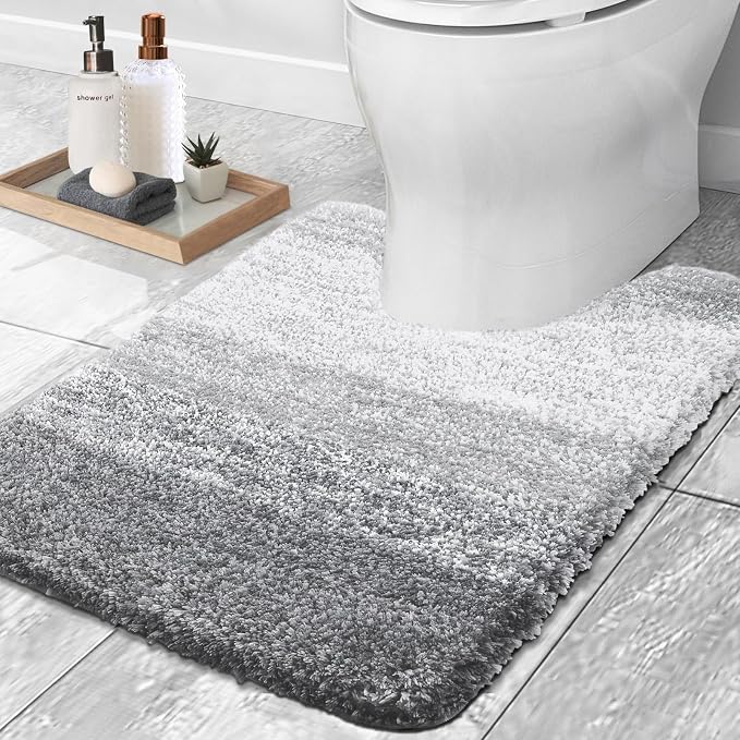 OLANLY Luxury Toilet Rugs U-Shaped 24x20, Extra Soft and Absorbent Microfiber by OLANLY