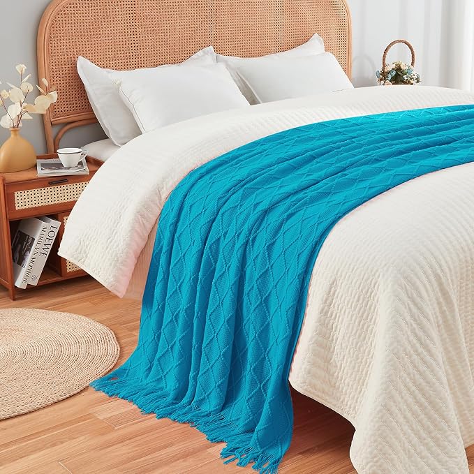 inhand Teal Throw Blanket for Couch and Bed, Soft Living Room Home Decor - Image 4