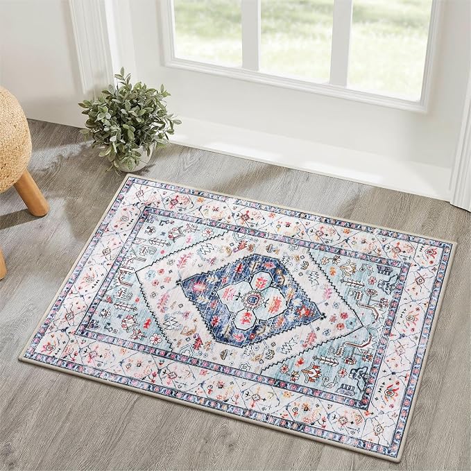 Lahome Boho Round Rug - 8Ft Washable Area Rug by Lahome