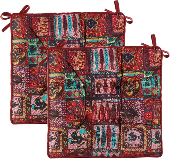 Bohemian Square Seat Cushions for Kitchen Dining Living Tea Room, 16.5" x 16.5" by Unknown