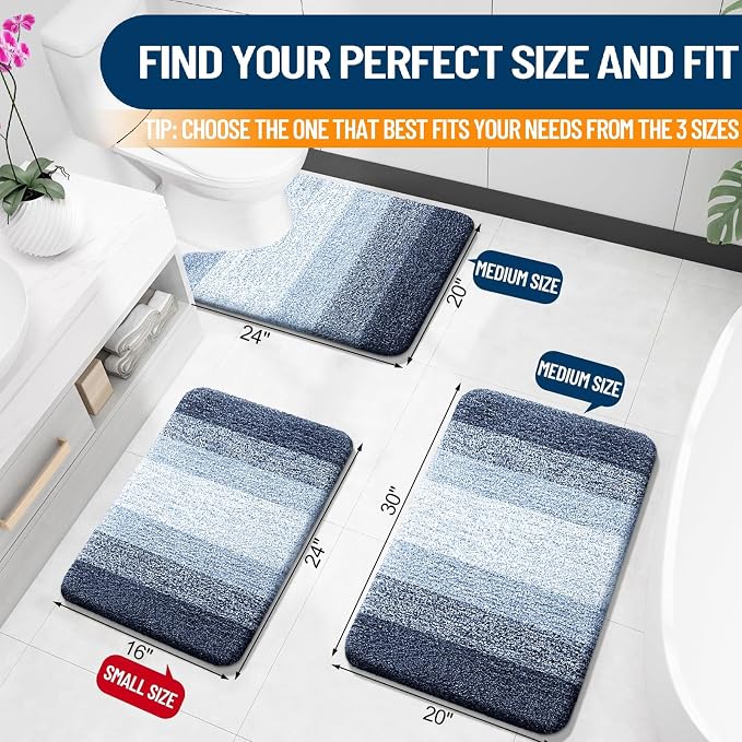 OLANLY Bathroom Rugs Mat 30x20, Extra Soft Absorbent Microfiber Bath Rugs - Image 2