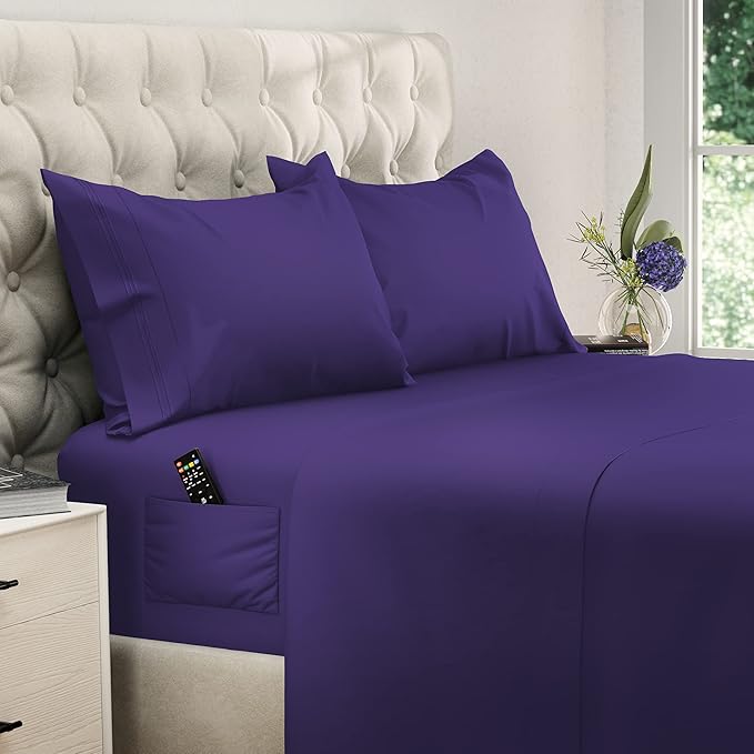DREAMCARE King Size Sheets Set – 4 pcs Cooling Sheets – up to 21” Deep Pocket by DREAMCARE