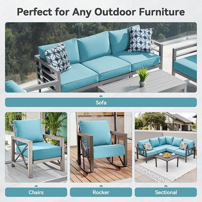Luxury 6" Outdoor Cushions for Patio Furniture, Fade Resistant Couch Chair - Image 7