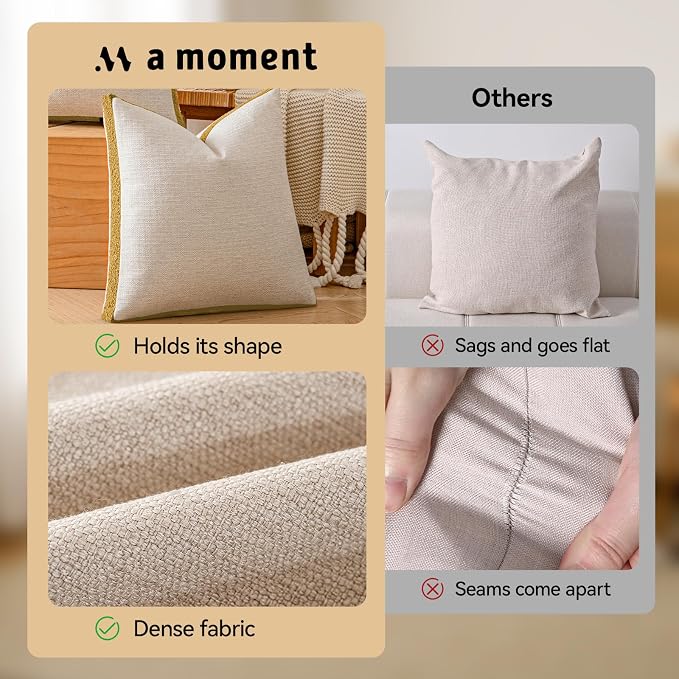 a moment Loop Yarn Linen-Like Pillow Cover Natural Soft Decorative Throw Pillow - Image 3
