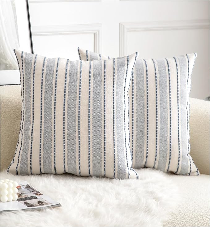 Decorative Boho Throw Pillow Covers, Farmhouse Textured Pillow Case, 20 x 20 by Cethom