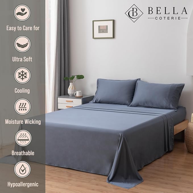 Bella Coterie Luxury Bamboo Viscose Twin Size Sheet Set | 100% Organically - Image 2