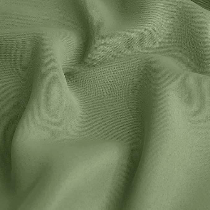 BGment Olive Green Blackout Kitchen Curtains 45 Inches Long - Image 6
