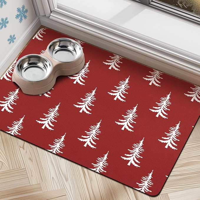 Dog Cat Food Mats for Floors, Absorbent Dog Bowl Mats for Food and Water by Cuslnox