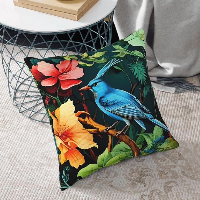 William Morris Bluebird and Flowers Design 18x18 inches Throw Pillow Covers - Image 5
