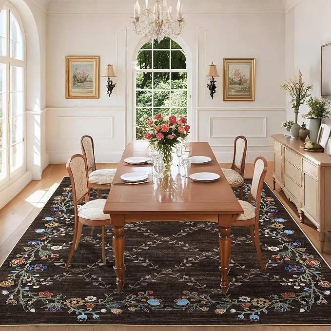 GarveeHome 10x13 Washable Floral Area Rugs - Image 2