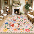 Area Rugs 9x12 Living Room: Floral Washable Rug Vintage Large Soft Boho by PLHXFRSoftAreaRugs