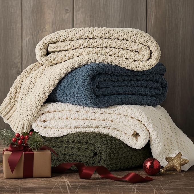 EVERGRACEHOME Chunky Chenille Knit Throw Blanket - Image 6