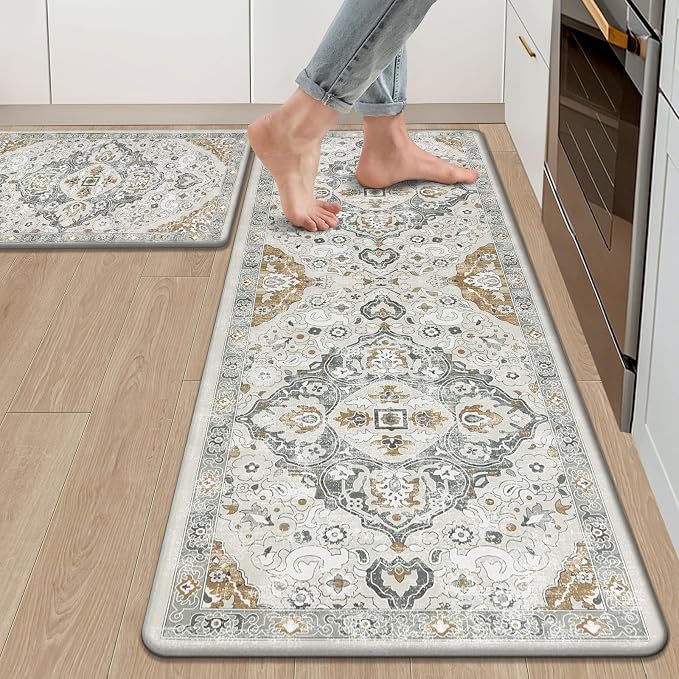 Ileading Anti Fatigue Kitchen Rugs Sets of 2 Cushioned Kitchen Mats by Ileading