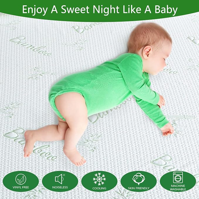 GOONIK Queen Mattress Protector, Breathable Bamboo Viscose Waterproof Queen - Image 4
