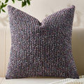Decorative Couch Throw Pillow Covers 26x26 Purple Striped Soft Wool Pillow by Allorry