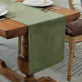 BALCONY & FALCON Velvet Table Runner 14"x95" Olive Luxury Machine Washable by BALCONYFALCON
