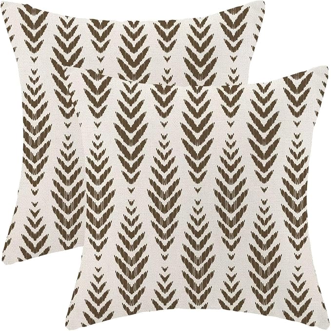 BETGINY Brown Boho Pillow Covers 18 x 18 Inch Pack of 2, Bohemian Ethnic by BETGINY