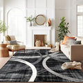 Rugshop Modern Wavy Circles Design Area Rug, Non-Shedding Carpet by Rugshop