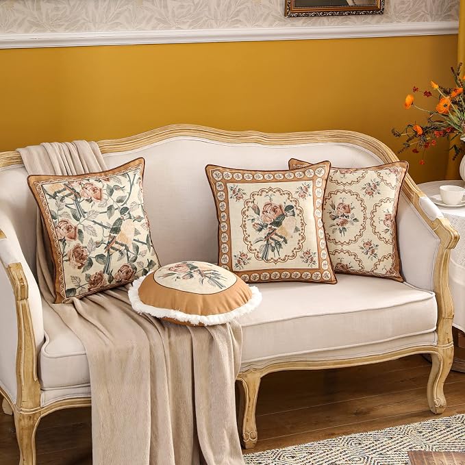 patdrea Designer Vintage Floral Throw Pillow Covers - Image 7