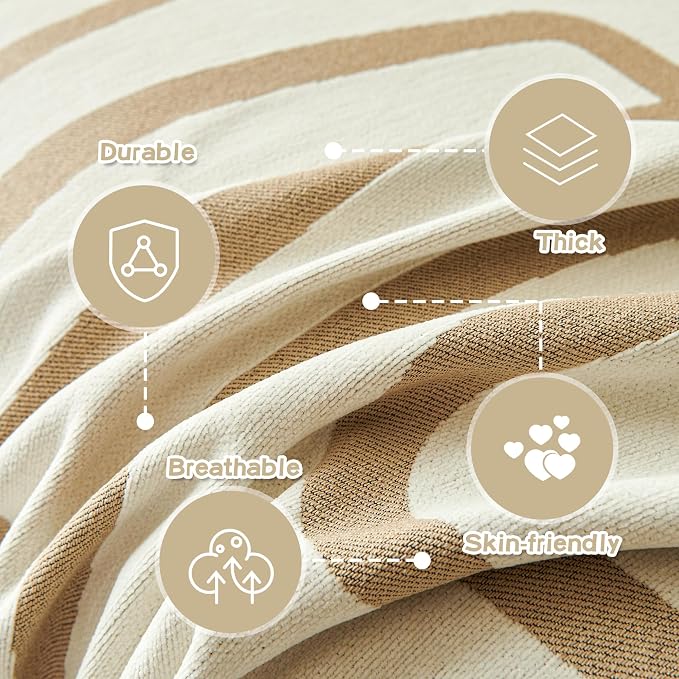 MEETSKY Washable Sofa Cover Boho Geometric Line Chenille Couch Cover - Image 3
