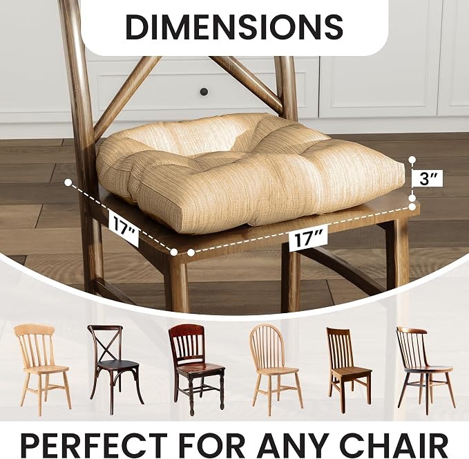 Klear Vu Gripper Overstuffed Universal Non-Slip Dining Chair Cushions - Image 5