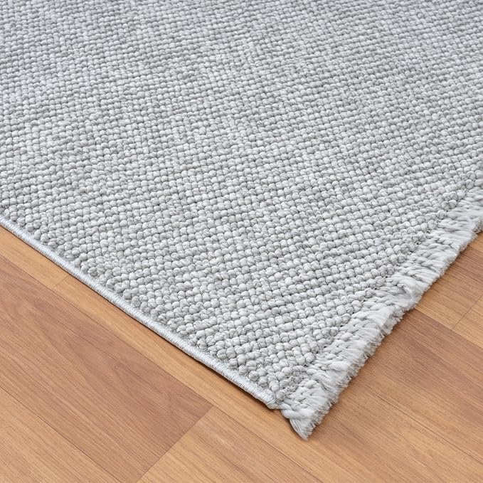 LUXE WEAVERS Solid Machine Woven Gray 9x12 Area Rug, Indoor Stain-Resistant - Image 6