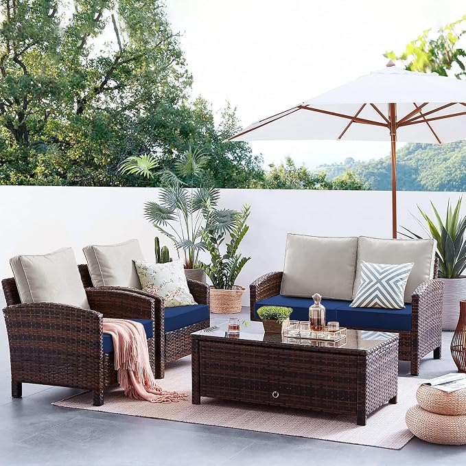 Favoyard Patio Chair Cushions 24 x 24 x 4 Inch Waterproof Outdoor Seat Cushions - Image 2