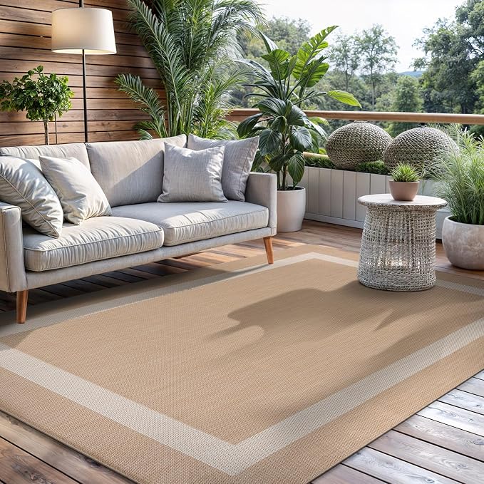 CAMILSON Outdoor Rug 5x7, Modern Outside Rugs - Image 5