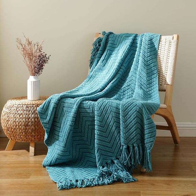 BATTILO HOME Teal Throw Blanket - Image 5