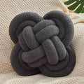 Xiashrk Knot Pillow Ball, Dark Gray Knotted Plush Throw Pillow Handmade Square by Xiashrk