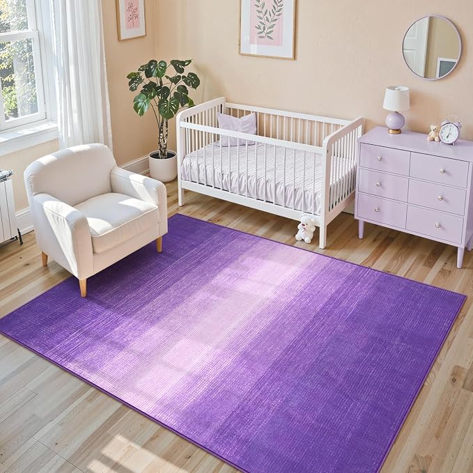 Wonnitar Washable 3x5 Purple Rugs - Image 7