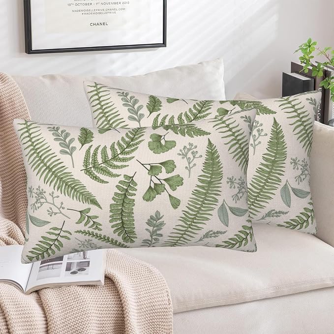 Leaves and Herbs Throw Pillow Cover Case Vintage Floral Botanical Throw Pillows - Image 5