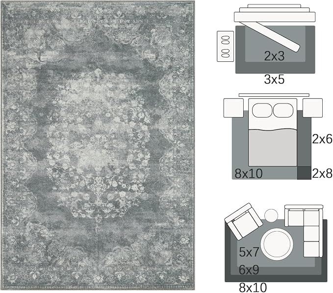 jinchan Washable Area Rug 6x9 for Living Room - Image 2