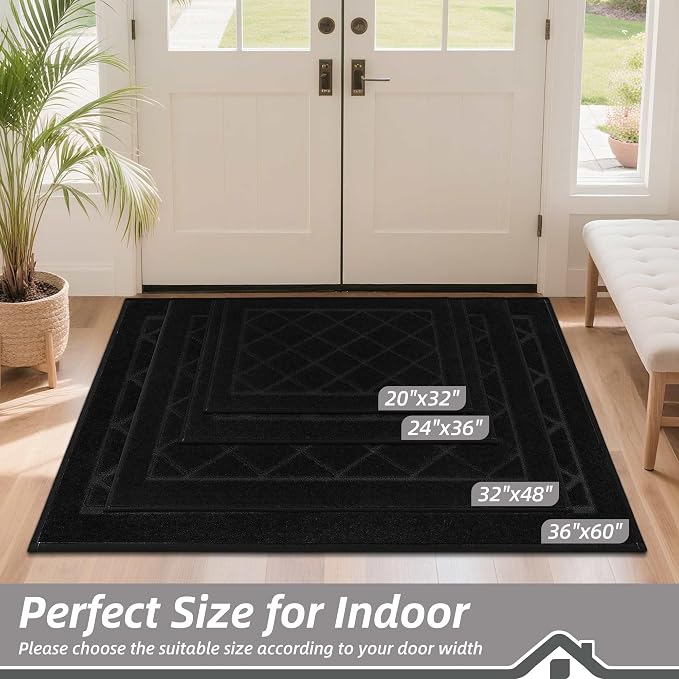 BEQHAUSE Dirt Trapper Door Mat 20" x 32", Doormat Non-Slip Entryway Rugs - Image 2