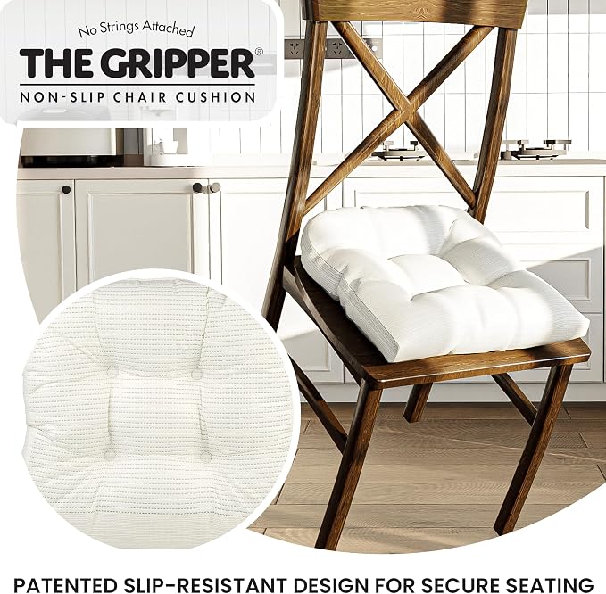 Klear Vu Gripper Overstuffed Universal Non-Slip Dining Chair Cushions - Image 4