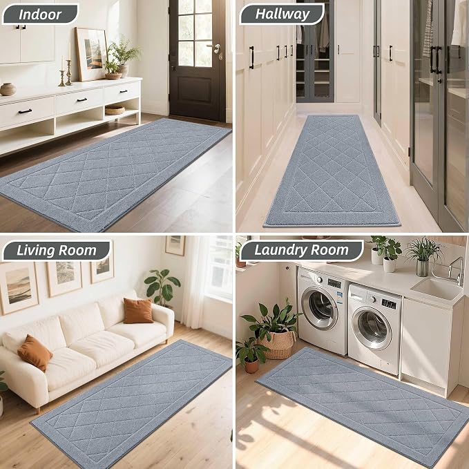 BEQHAUSE Dirt Trapper Door Mat 24" x 60", Doormat Non-Slip Entryway Rugs - Image 8