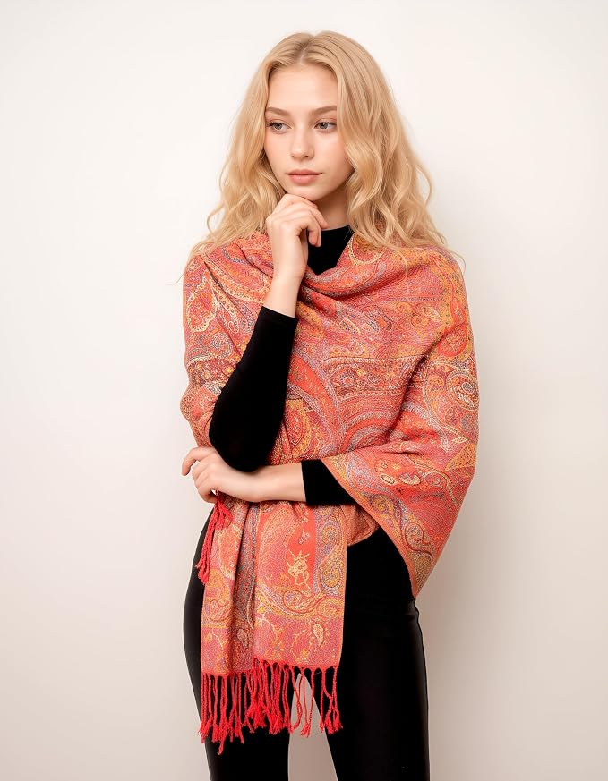 Achillea Big Paisley Pashmina Shawl Wrap - Image 3